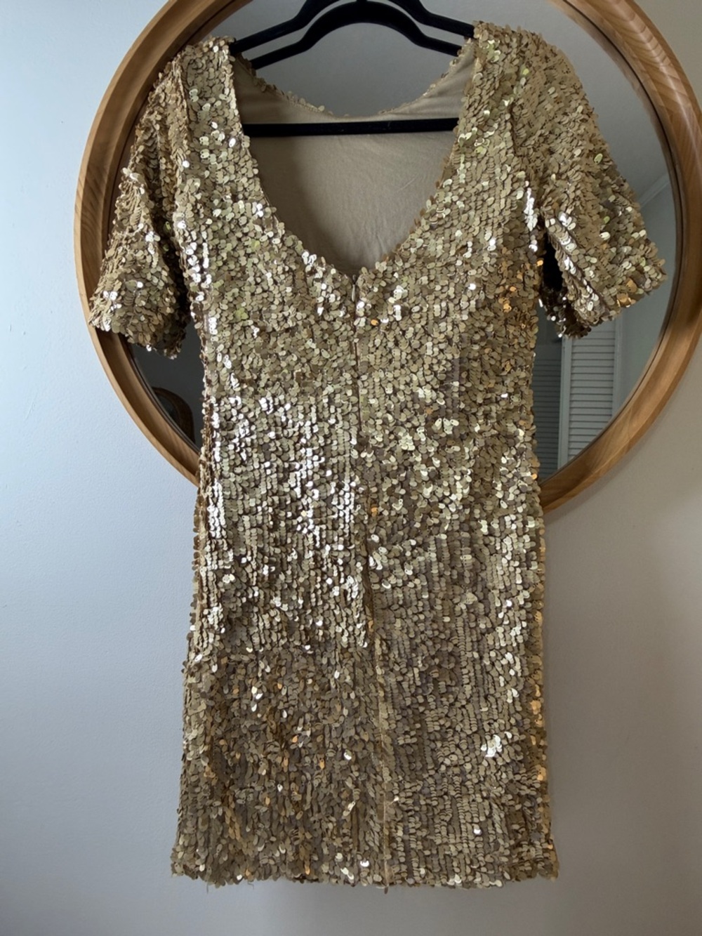 Ark & Co Gold Sequin Short Mini Dress - Picture 5 of 6